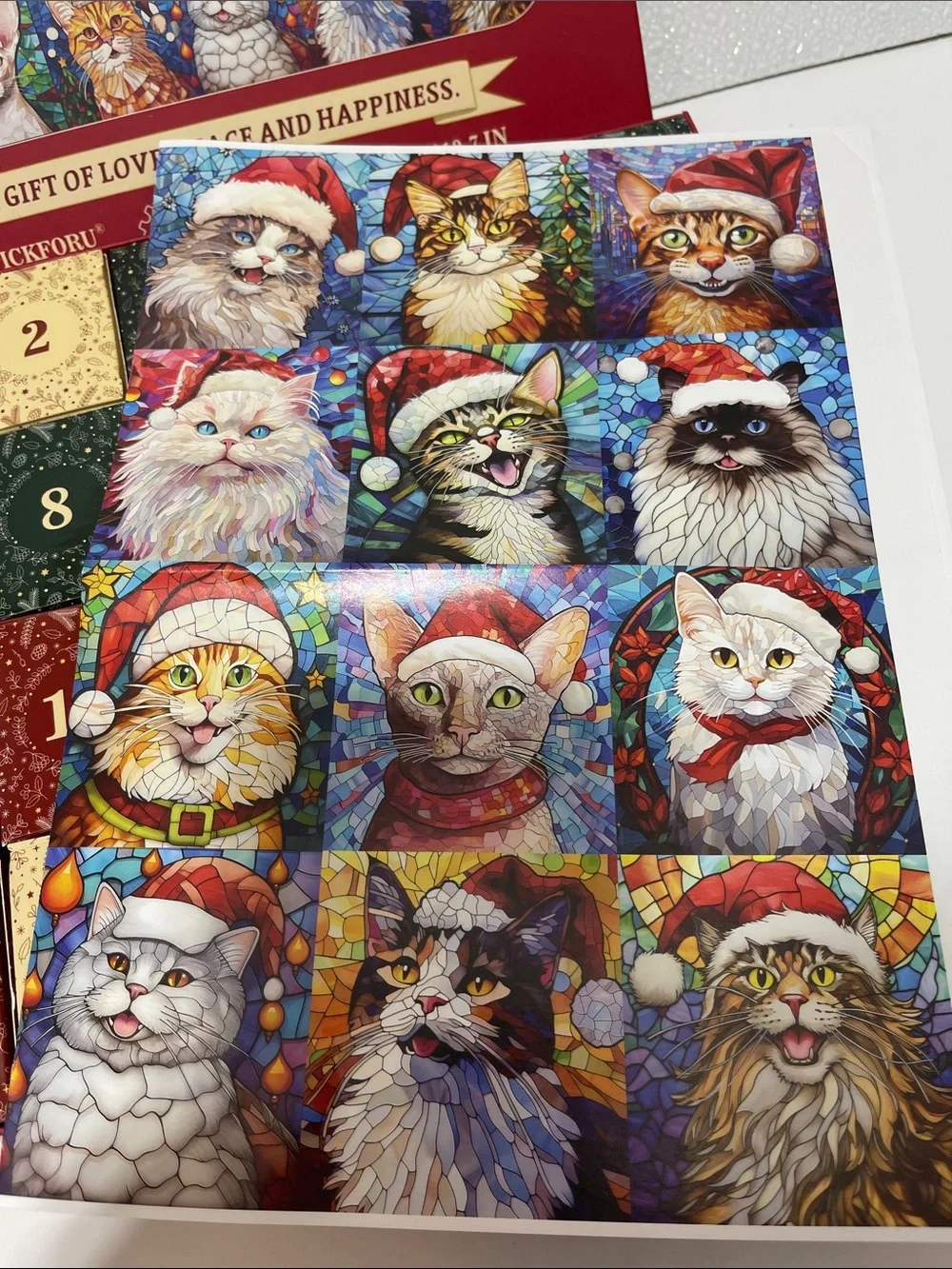 Red Advent Calendar Cat Jigsaw Puzzle - 1000 Piece Holiday Puzzle